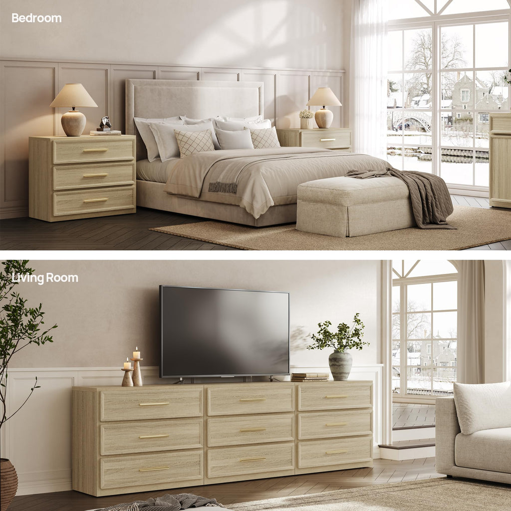 SICOTAS Oversized Night Stand Set 2 for Bedroom 31.3" Bedside Table