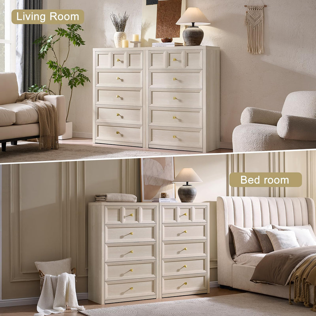 3 Drawers Nightstand Set of 2 W/Charging Station, 30.7" W King Size Bedside Table with 3 Drawers, Accent End Table W/Large Storage, Modern Wood Side Table for Bedroom,Office (2 Pieces, Gray Black)