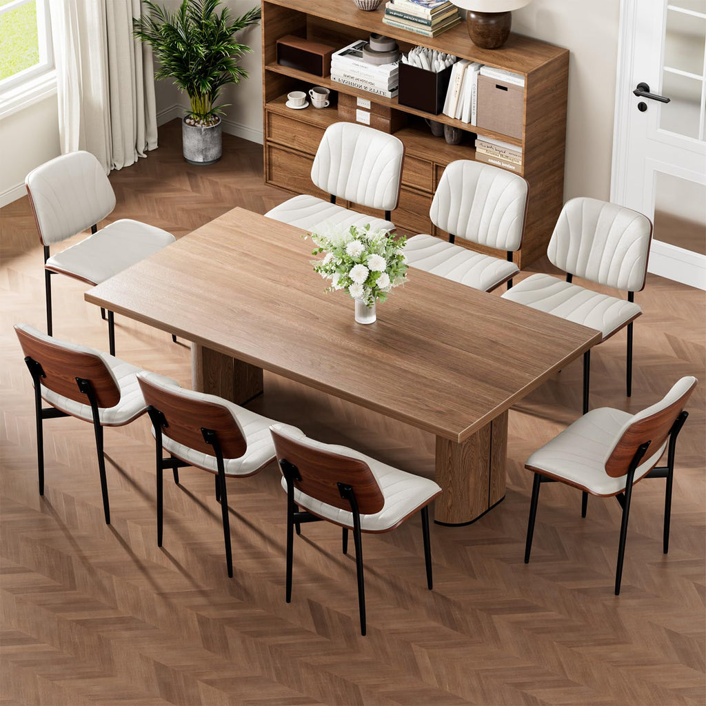 REONEY Dining Chairs Set of 4, Mid-Century Modern Kitchen Chairs, Black