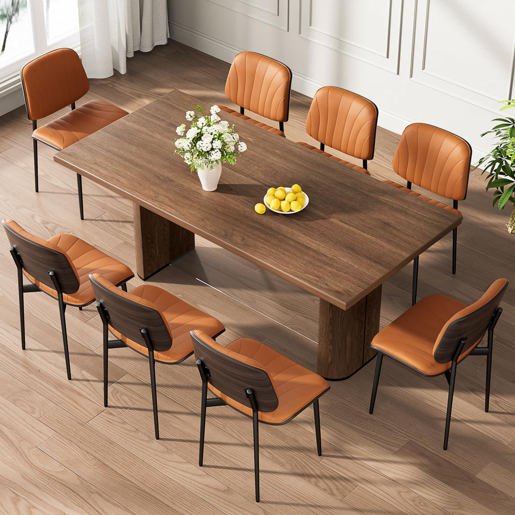 REONEY Dining Chairs Set of 4, Mid-Century Modern Kitchen Chairs, Black