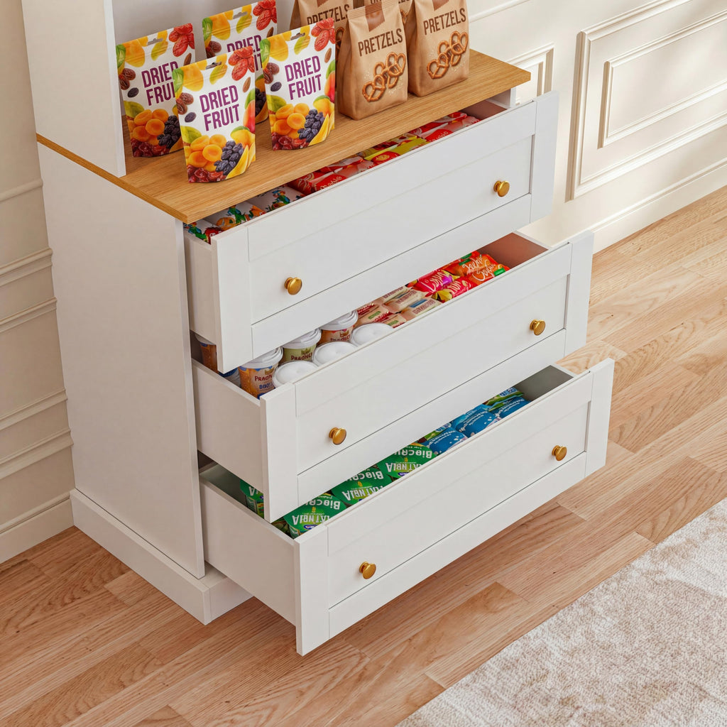 Vyre 71" Black Modular Farmhouse Bookcase Set of 3, Expandable Storage Cabinets with Glass Doors or Drawers for Home Office and Study Room