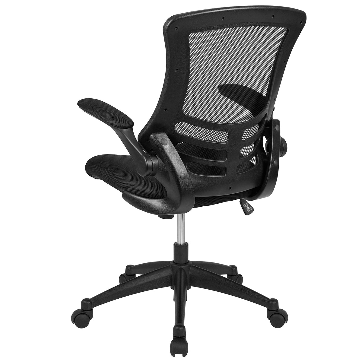 Flash Furniture Set of 4 Mid-Back Swivel Ergonomic Task Office Chairs with Flip-Up Arms, Black Mesh