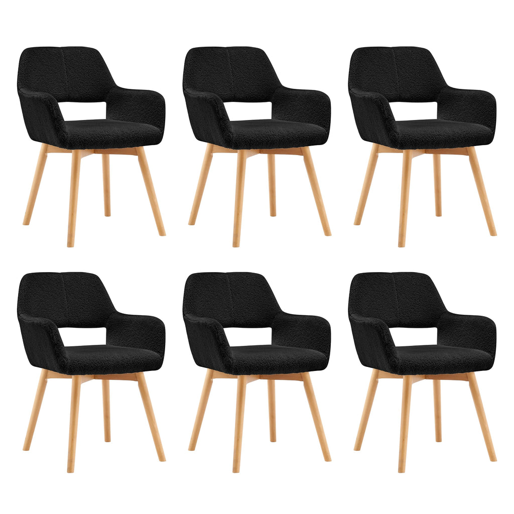 Mid Century Modern Dining Chairs Set of 2 & 4 & 6 Comfy Accent Chair Upholstered Kitchen Dining Living Room Chairs for Bedrooms Waiting Room Home Arm Desk Chair No Wheels (Beige, 2)