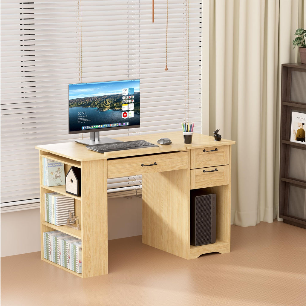 Drafting Table with Storage Cabinet & Drawers, Adjustable Drawing Desk with Open Shelves, Craft Table Painting Desk for Artists, Painters, Drawing, Crafting, Reading, Writing, Working