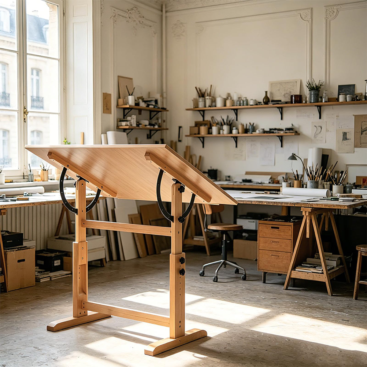 MEEDEN Extra-Large Wood Drafting Table: 42" x 30" Artist Drawing Table Desk