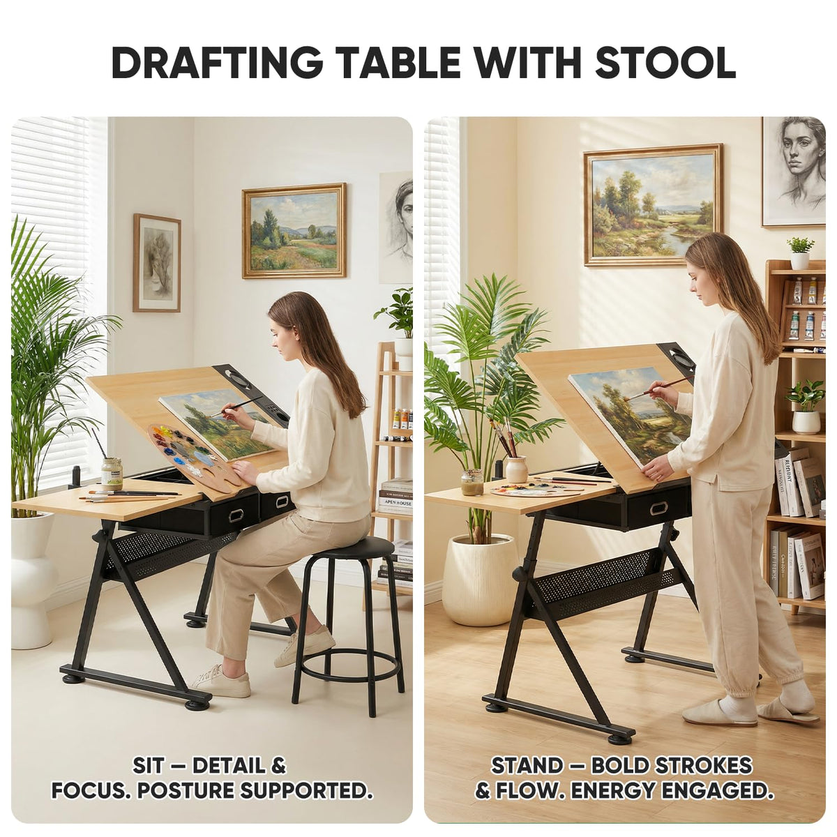 Magshion Drafting Table Adjustable Drawing Table