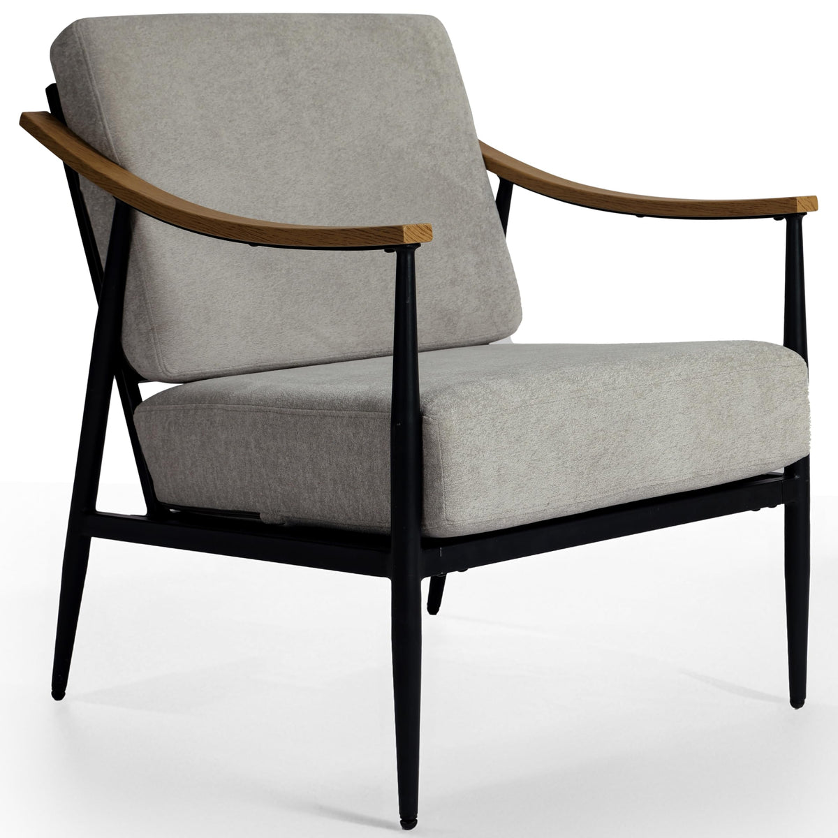 RNKSFX Modern Accent Chairs Set of 2 for Living Room Bedroom Mid Century Arm Chairs Upholstered Office Accent Chairs Comfy Waiting Room Chairs with Metal Frame, Beige
