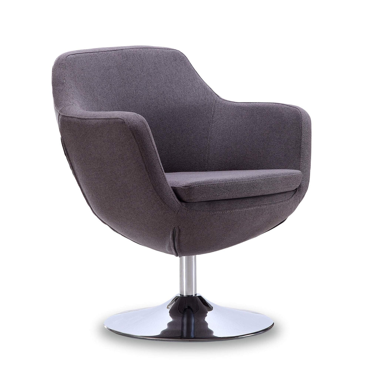 Manhattan Comfort Caisson Swivel Accent Chair Set of 2 with 360Â° Turn, Hand Upholstered Faux Leather & Polished Chrome, Removable Cushion, Modern Design for Office & Living Room, Orange Faux