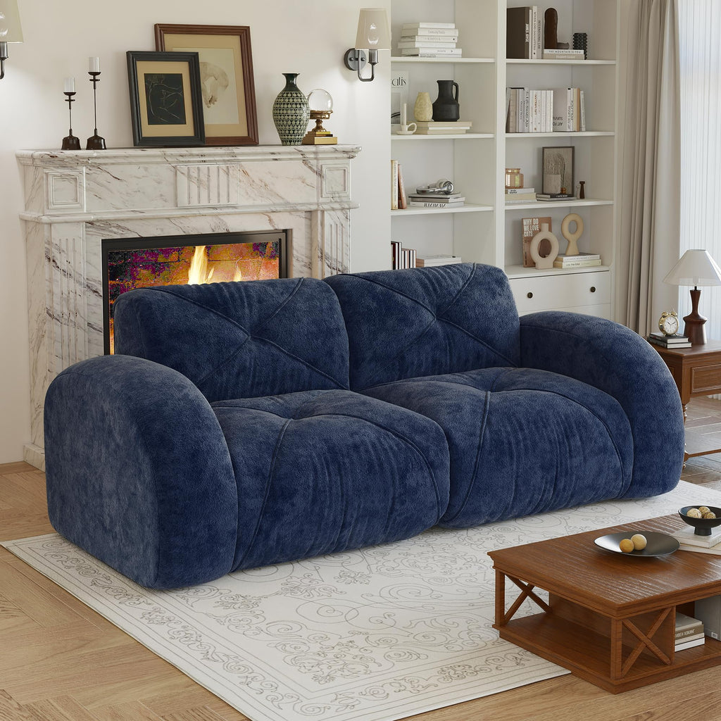 80" Sectional Modular Cloud Couch, Boneless Couch, Loveseat Red
