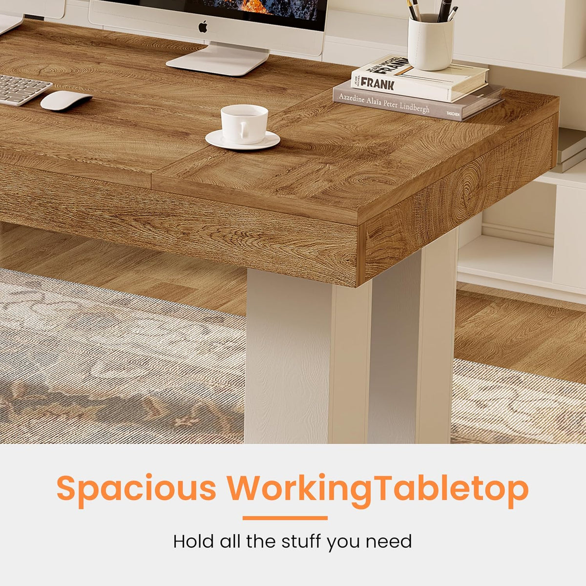 63 inch Rectangular Executive Desk with Spacious Desktop