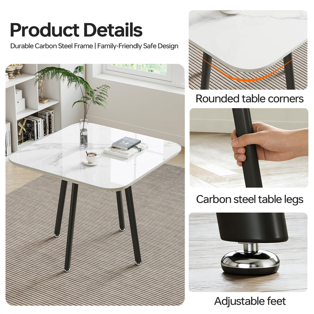 Round Sintered Stone Dining Table Set for 4