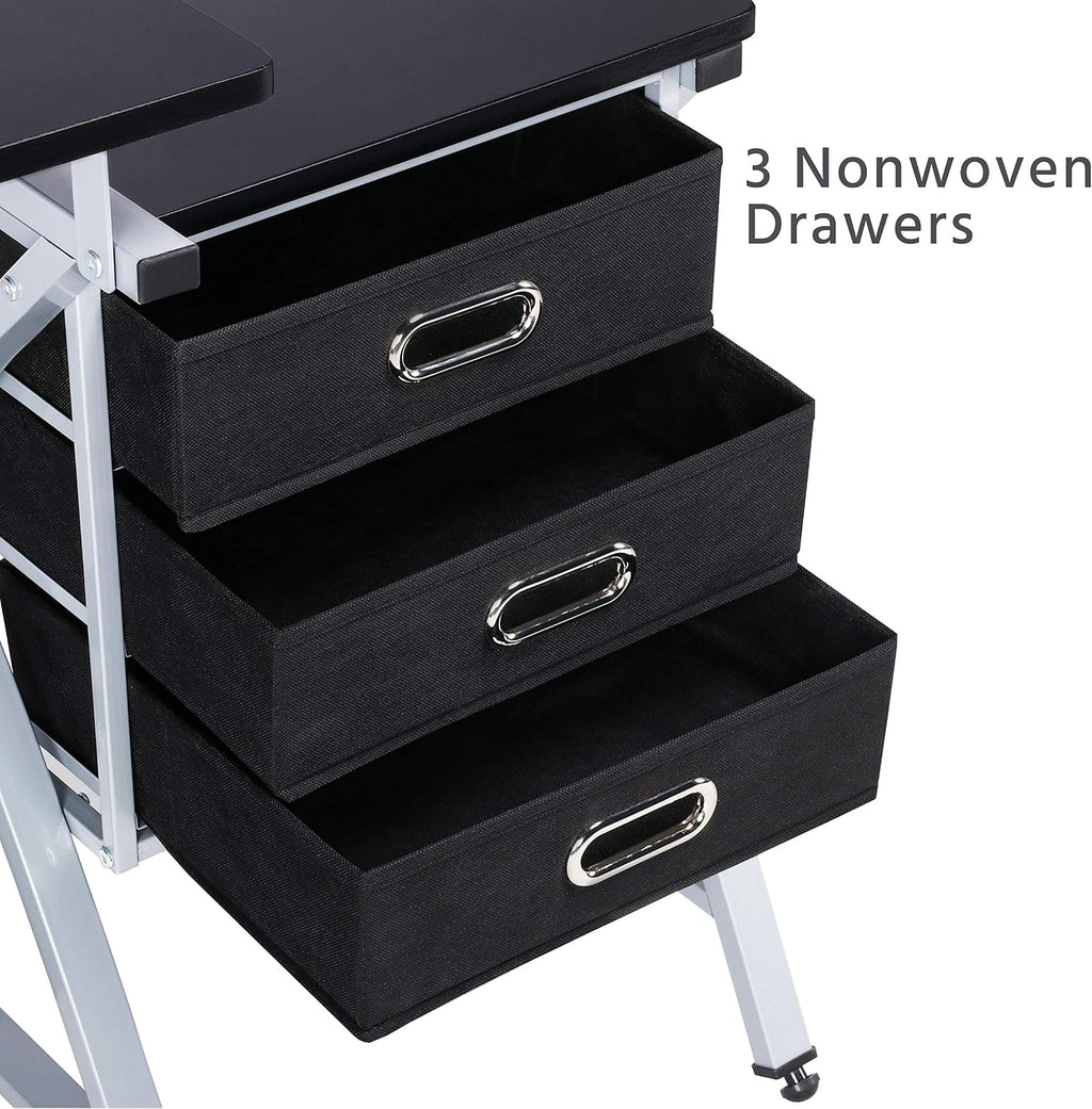 Yaheetech Drafting Table with Storage & Stool, Adjustable Art Drawing Desk
