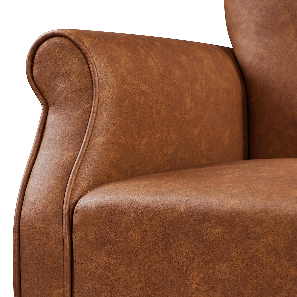 Yaheetech High Back Accent Chair Set of 2 with Rolled Arms, Navy Blue