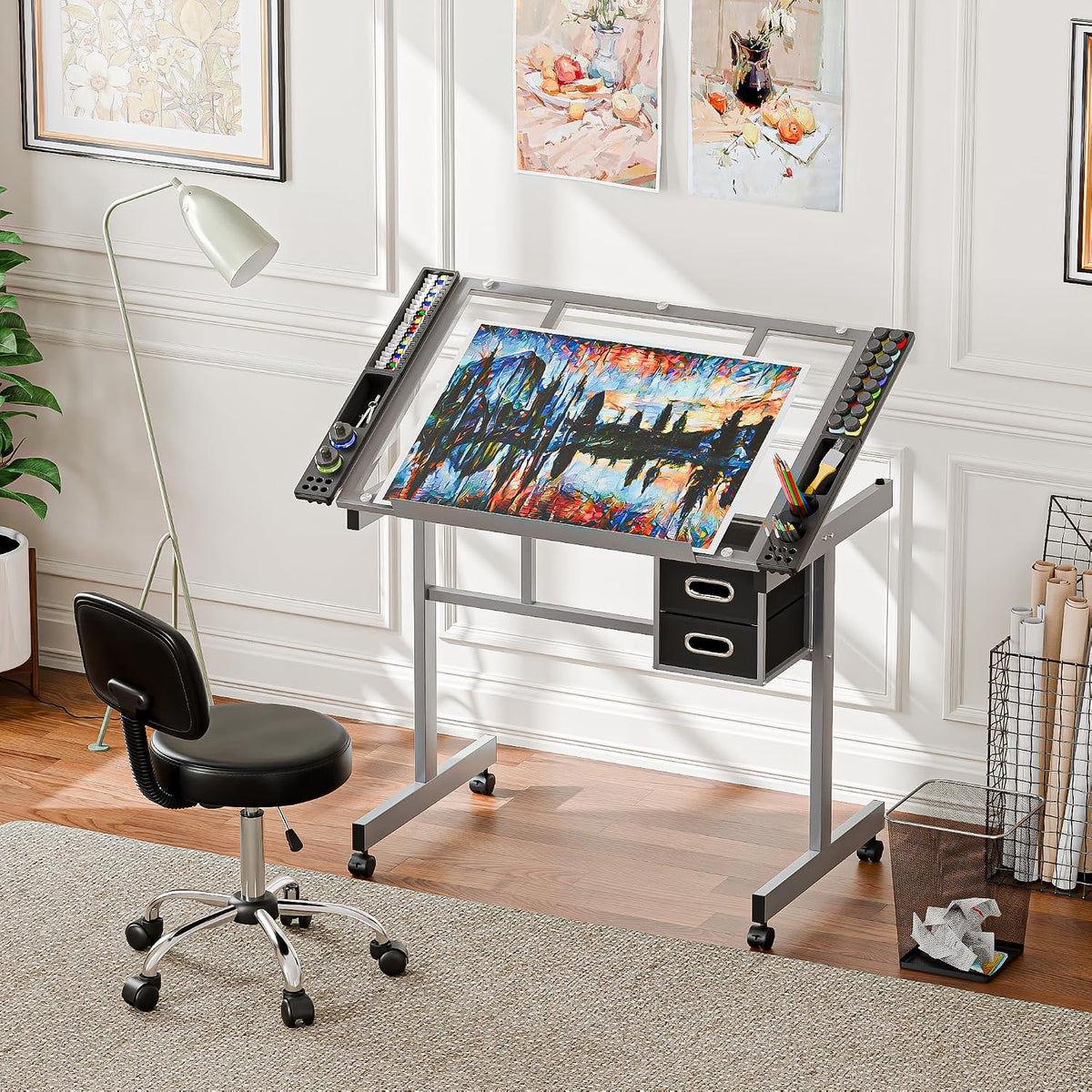 ZENY Glass Drafting Table for Artists