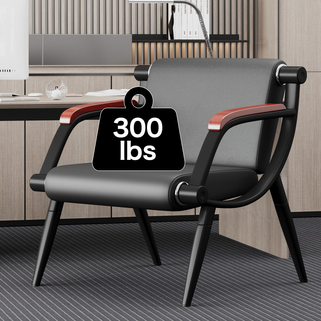 wonline Waiting Room Chairs, Office Furniture Reception Chairs with Arms, Leather Chairs is Suitable for Clinic,Airport,Hospital,Barber,Salon,Bank-Black