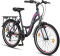 Licorne Bike Stella Premium City Bike fiets in 20, 24, 26, 28 inch, fiets voor meisjes, jongens, dames en heren, 21 versnellingen (6 versnellingen bij 20 inch), Nederlandse fiets, stadsfiets(antraciet/24 inch (6)