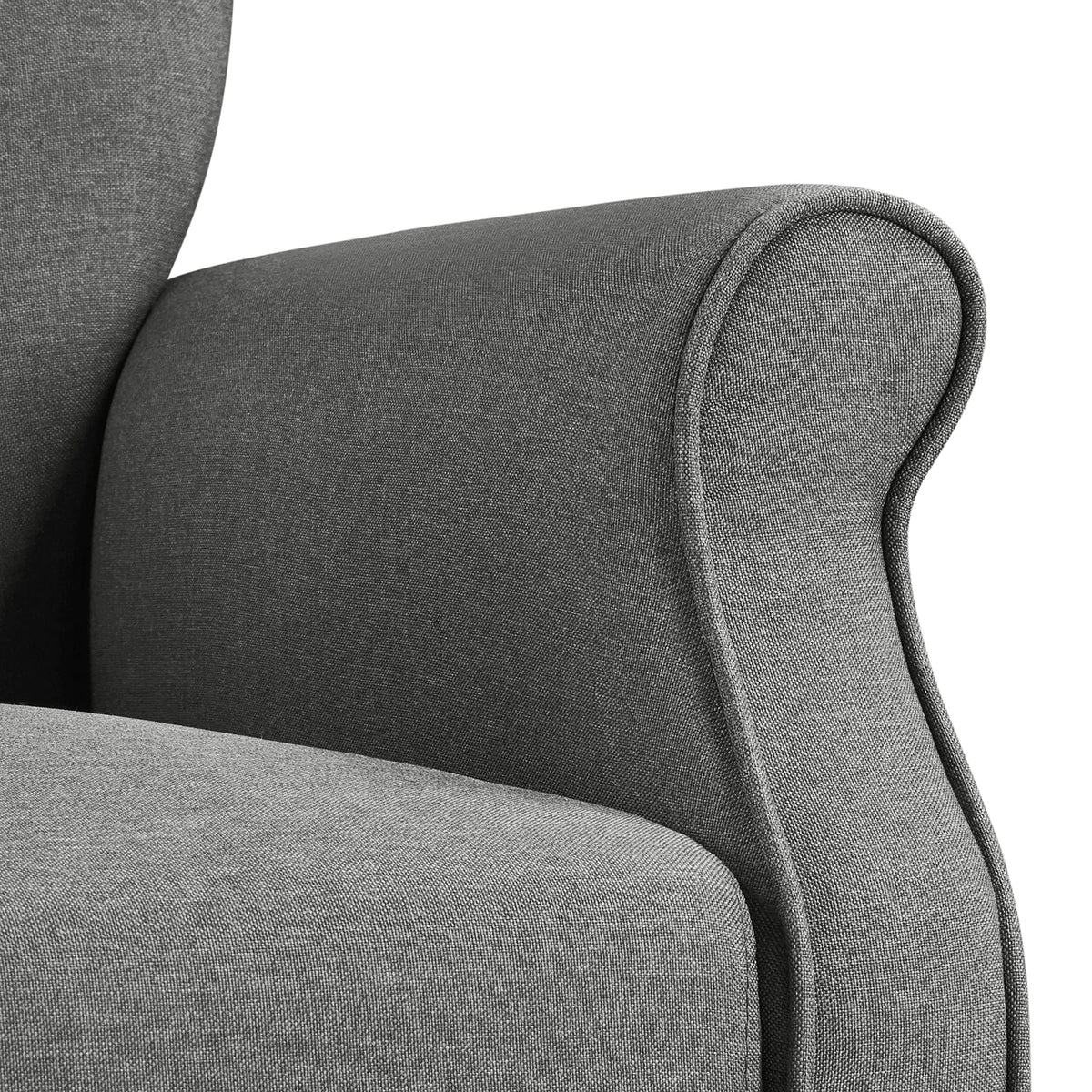 Yaheetech High Back Accent Chair Set of 2 with Rolled Arms, Navy Blue