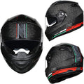Full Face Flip up Modulaire Motorhelm Snake patroon koolstofvezel shell Dual Visor Motocross Helm Volwassen voor Mannen en Vrouwen ECE Goedgekeurde Motor Bike Racing Crash Helmet,a,XXL 63~64cm(M 54~57cm/A)